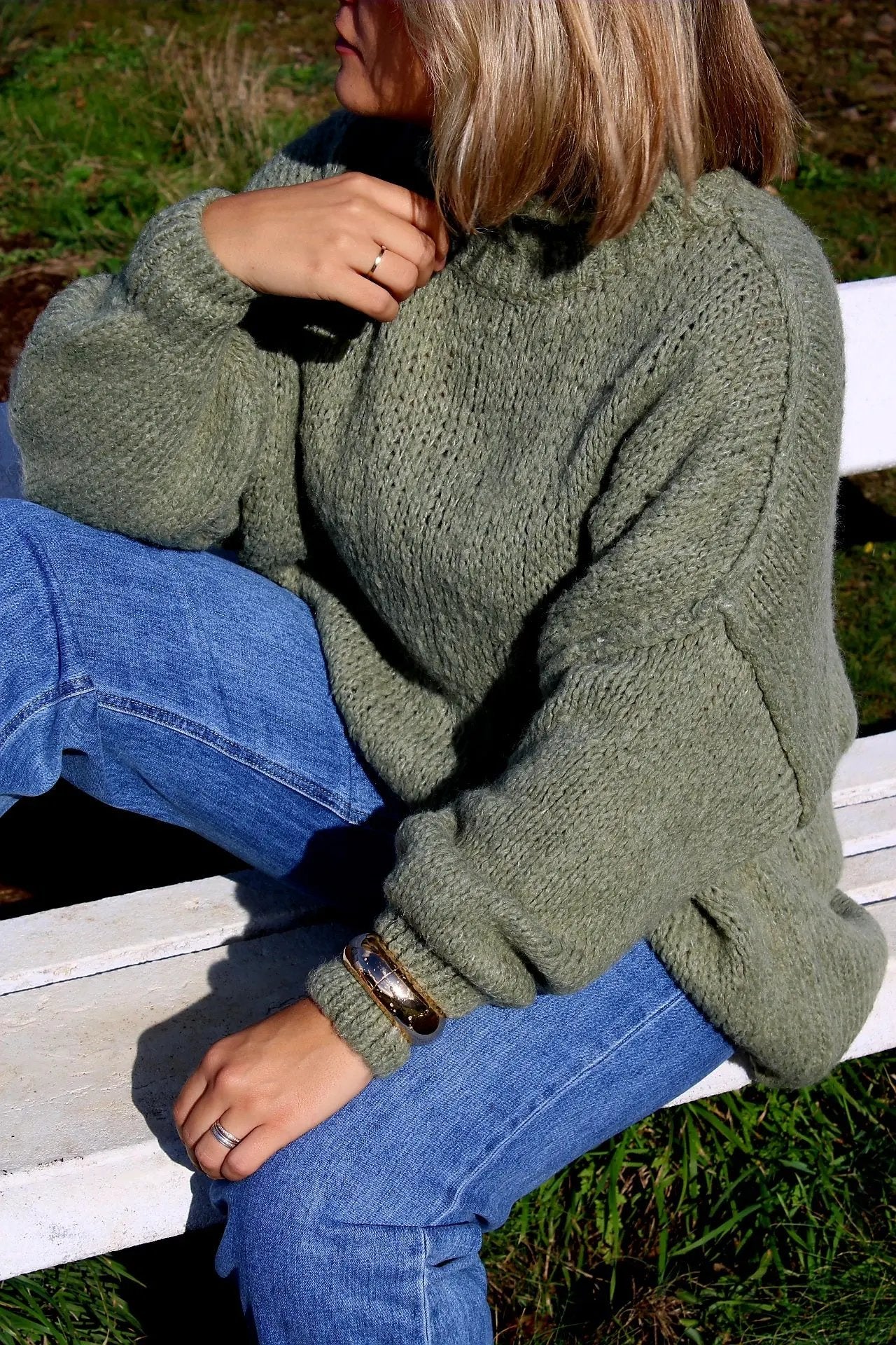 Pull Romy vert coupe oversize taille unique noden boutique