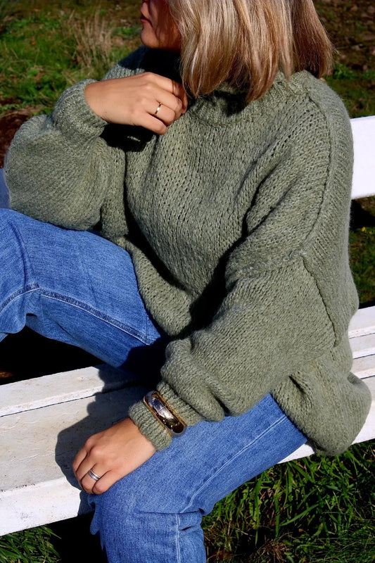 Pull Romy vert coupe oversize taille unique noden boutique