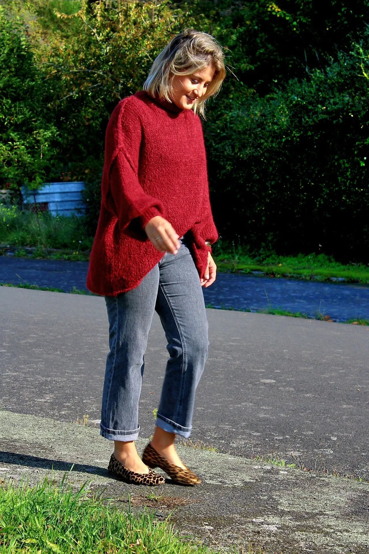 Pull Romy Bordeaux coupe Oversize noden boutique