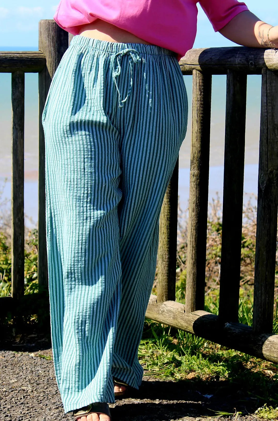 Pantalon Rio fluide rayures taille unique noden boutique