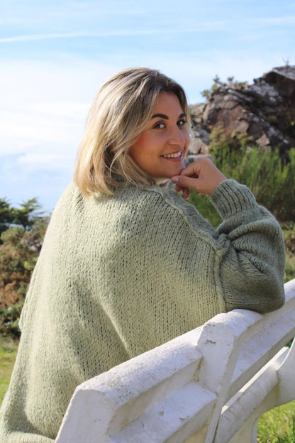 Pull Romy vert coupe oversize taille unique noden boutique