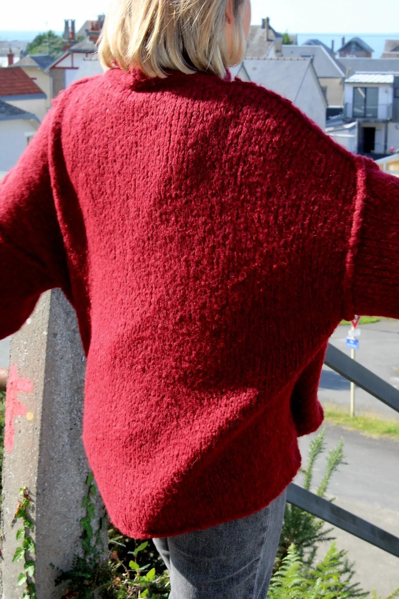 Pull Romy Bordeaux coupe Oversize noden boutique